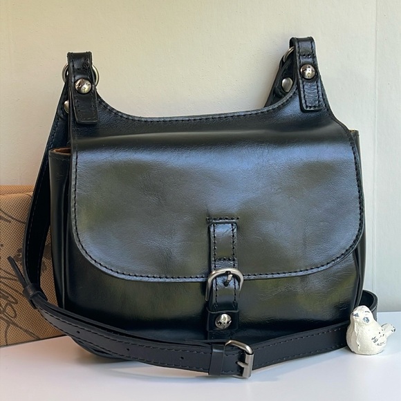 Patricia Nash Claretta Saddle Crossbody Bag In Black New Without Tag 🏷️ - Picture 2 of 15